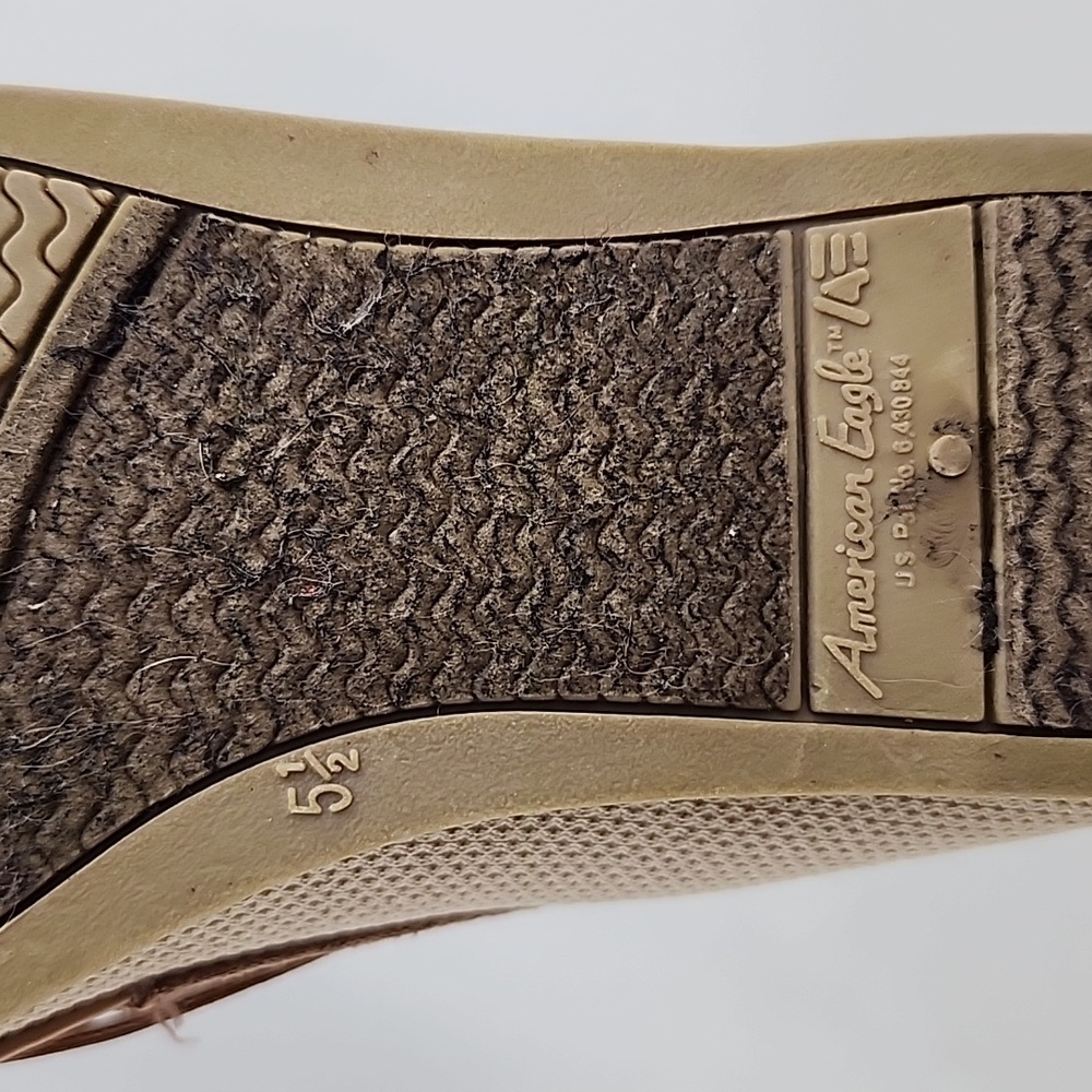 American Eagle Women's Loafer Boat Shoe Tan Textile Faux Suede Size 5.5 - Picture 13 of 16